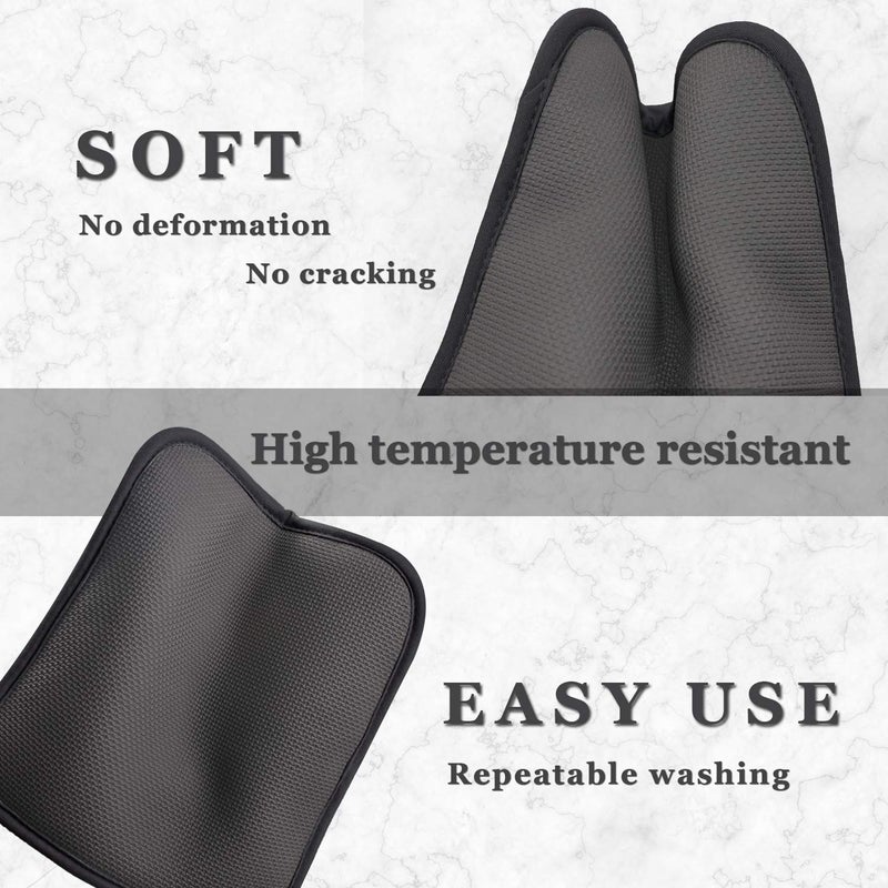 YEKOO Cotton and Neoprene Oven Pads Pot Holder with Pocket 8"x8.5" Dual-Function Hot Pad Set for Finger Hand Wrist Protection Heat Resistant to 428Â°F Black - Image 5